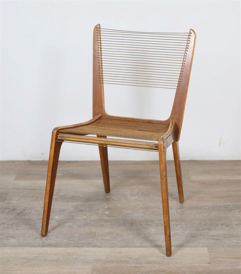 Lot 171: Jacques Guillon Mid Century Modern Cord Chair