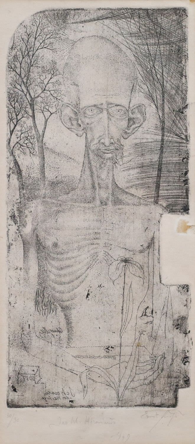 Lot 191: Ernst Fuchs Etching Eremit 1949