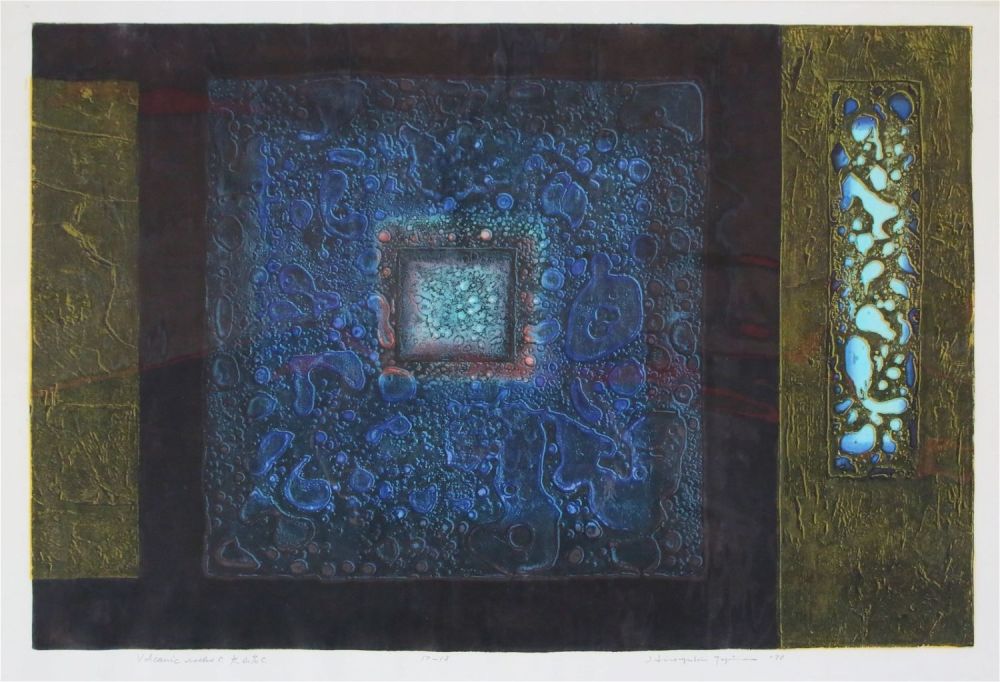 Lot 195: Hiroyuki Tajima Woodcut Volcanic Rocks C