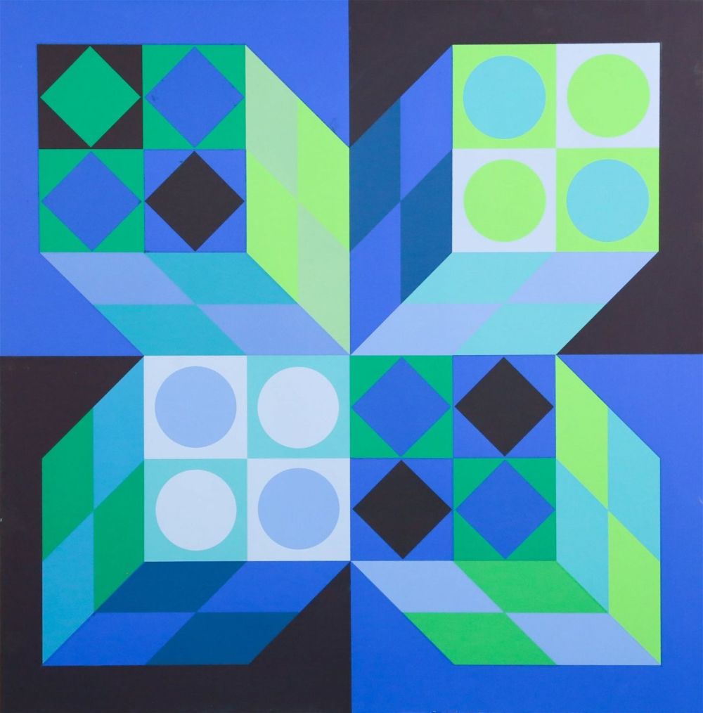Lot 207: After Victor Vasarely Op Art Screenprint