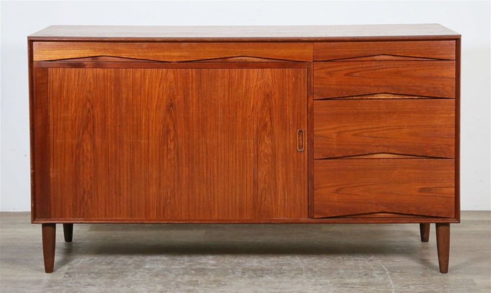 Lot 239: Arne Vodder Style Danish Modern Tambour Dresser