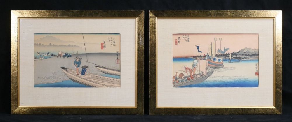 Lot 293: Utagawa Hiroshige 2 Japanese Woodblocks