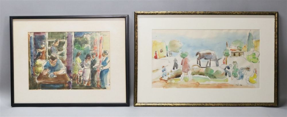 Lot 301: Aharon Giladi 2 Watercolors