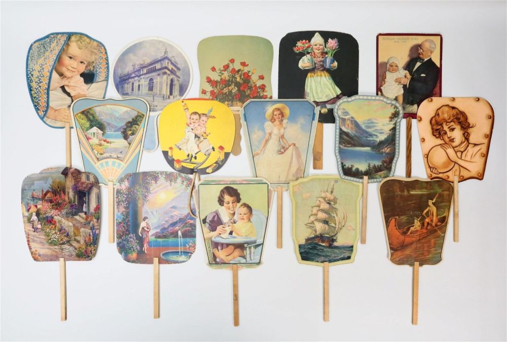 Lot 312: 15 Paper Advertising Fans Pennsylvania