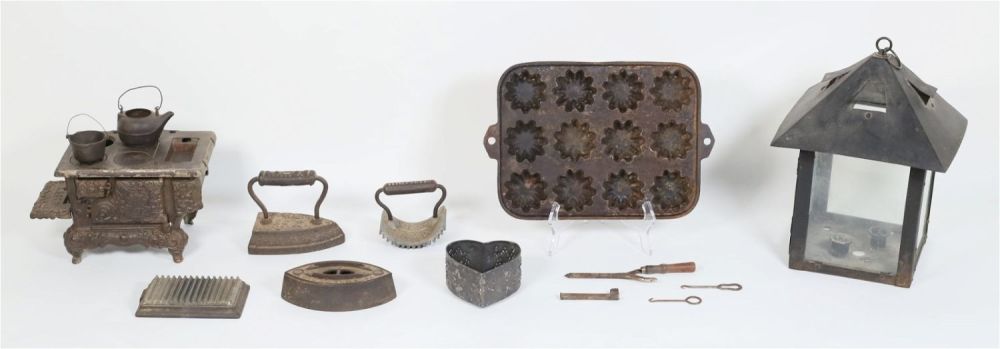 Lot 326: Lot of Early Cast Iron & Tin