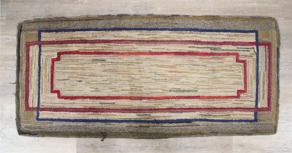 Lot 327: Geometric Hooked Rug