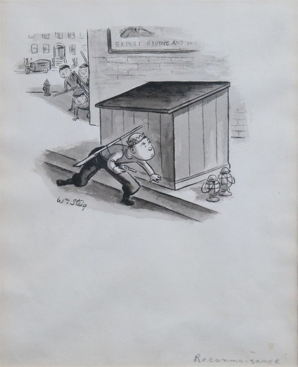 Lot 347: William Steig Mixed Media Drawing Reconnaissance