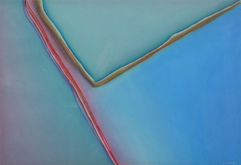Lot 411: Stephen Metcalf Oil on Paper Abstract
