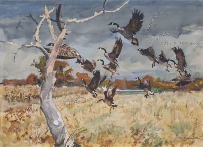 Lot 1 - Warren Baumgartner Watercolor Geese