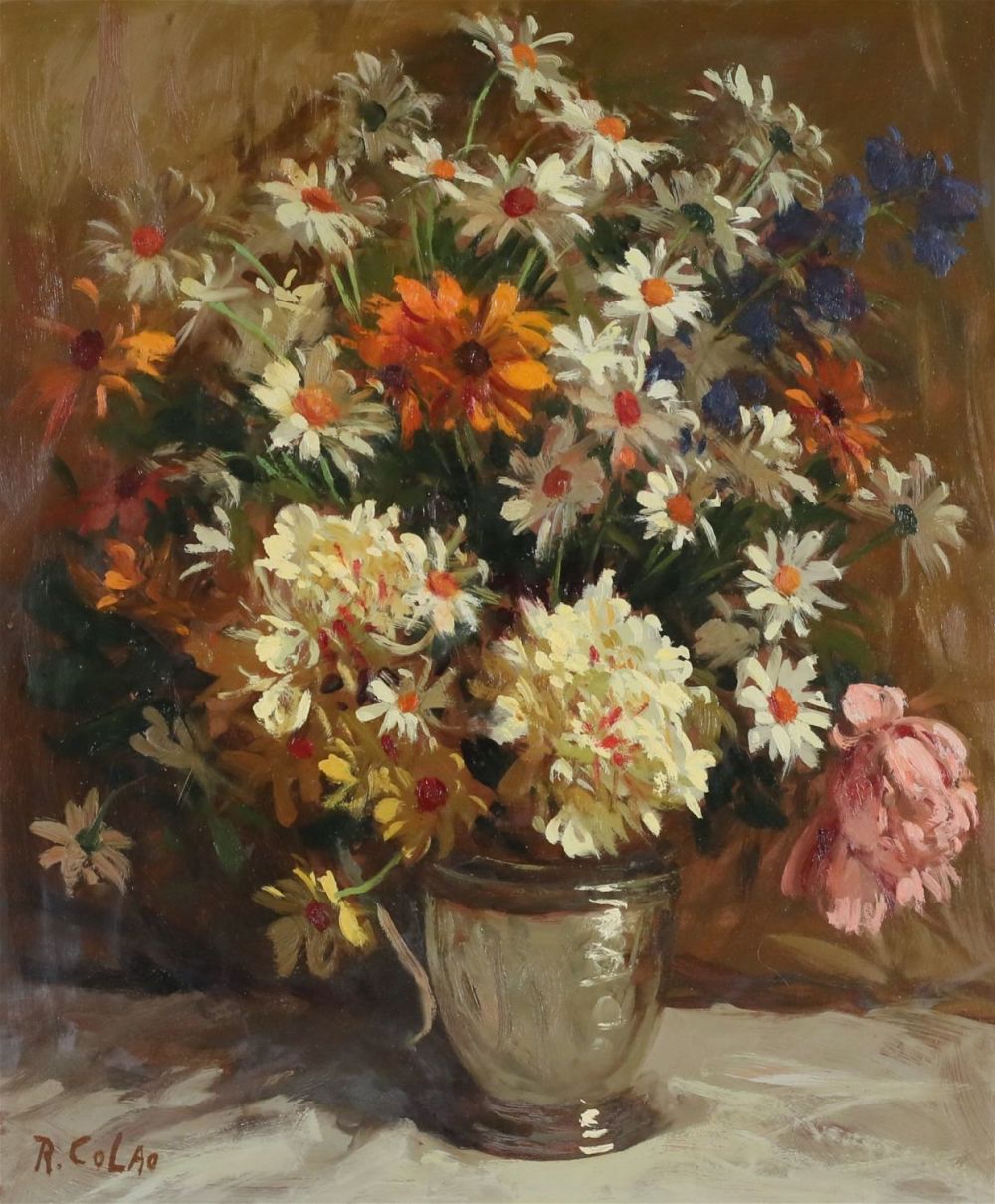 Lot 151: Rudy Colao Oil on Masonite Still Life