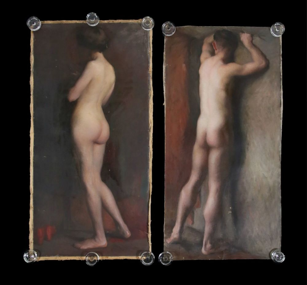 Lot 152: 2 LeBrecht Oils on Canvas Nudes
