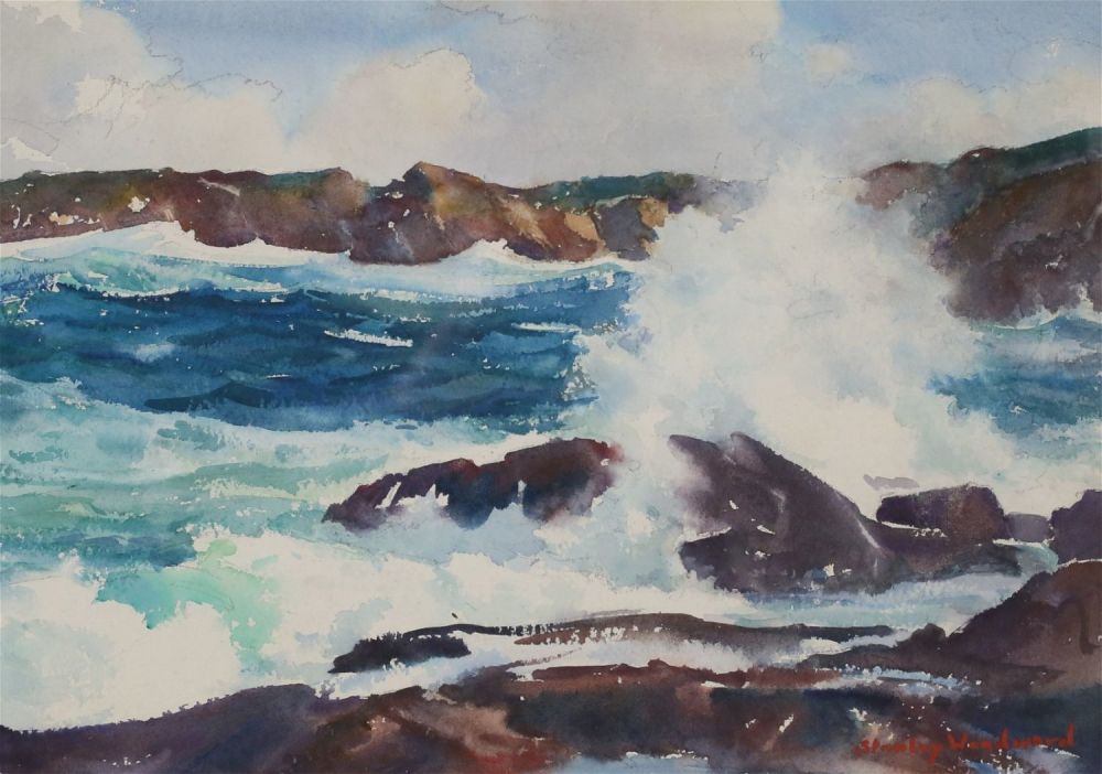 Lot 153: Stanley Wingate Woodward Watercolor Seascape