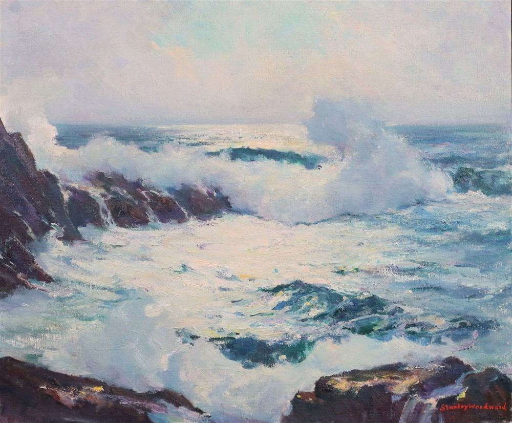 Lot 154: Stanley Wingate Woodward Oil on Panel Seascape