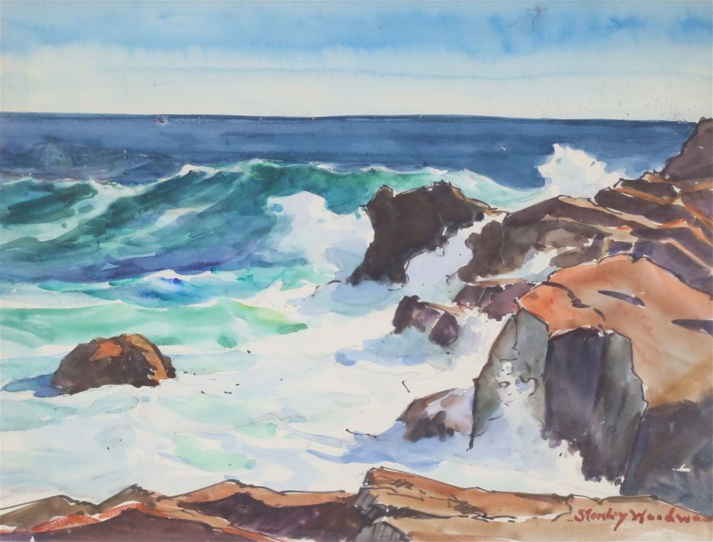 Lot 155: Stanley Wingate Woodward Watercolor Seascape