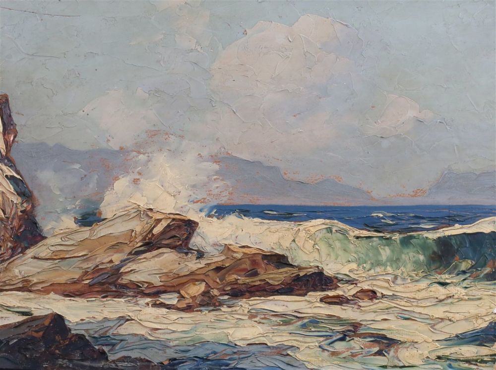 Lot 191: Attributed to Frederick Judd Waugh Oil on Masonite