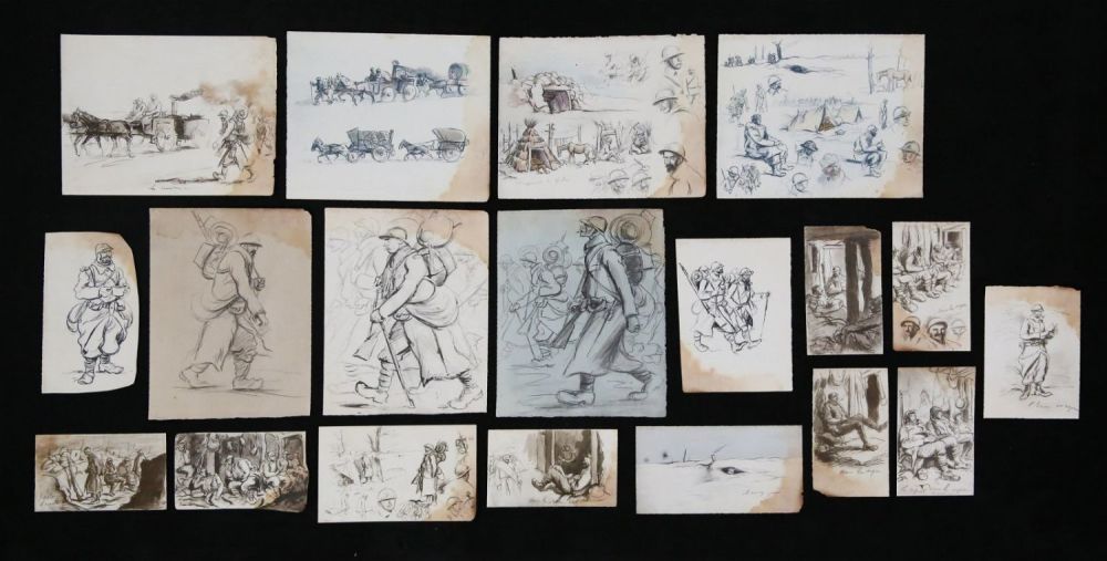 Lot 202: Georges Goursat 19 Illustrations Soldiers
