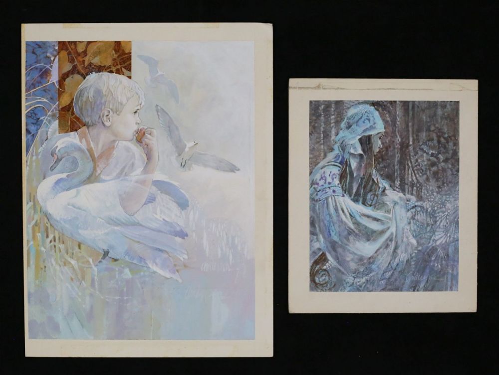 Lot 247: Dennis Anderson 2 Gouache Portraits