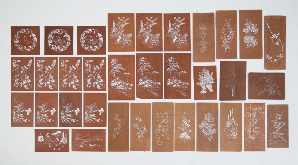 Lot 270: 34 Japanese Katagami Stencils