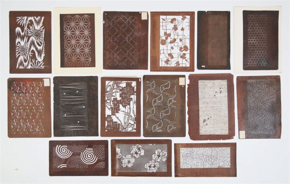 Lot 272: 15 Japanese Katagami Stencils