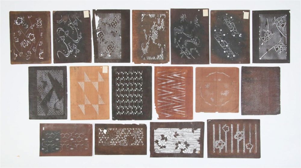 Lot 273: 17 Japanese Katagami Stencils