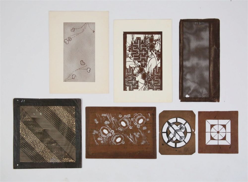 Lot 274: 7 Japanese Katagami Stencils
