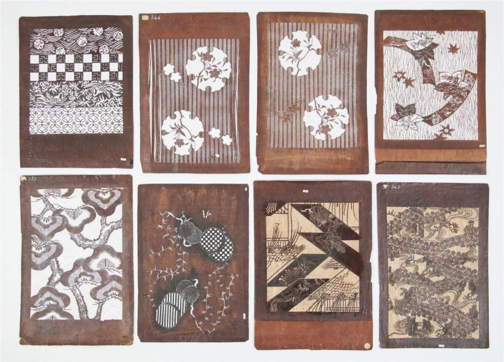 Lot 275: 8 Japanese Katagami Stencils