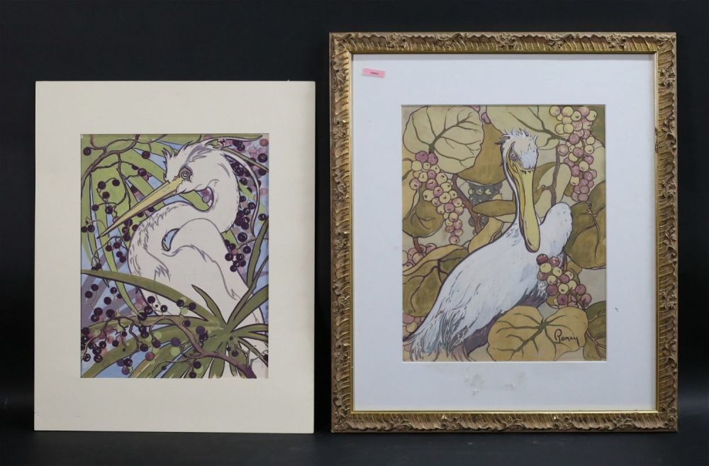 Lot 295: 2 Signed Ramay Watercolors Shore Birds