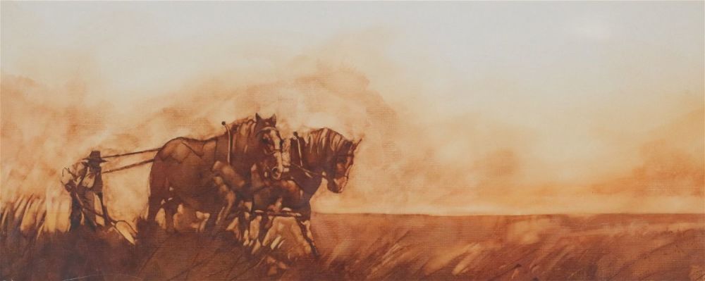Lot 305: Bob Crofut Mixed Media Painting American Heritage