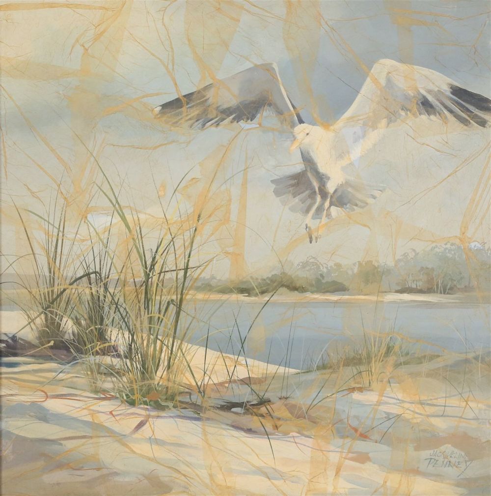 Lot 309: Jacqueline Penney Mixed Media on Canvas Gull