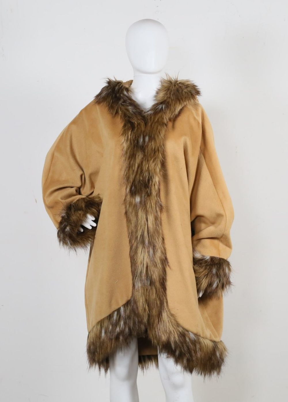 Lot 320: Adrienne Landau Ladies' Faux Fur Trim Hooded Coat