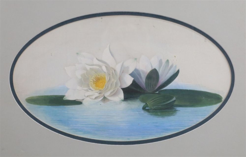 Lot 336: Gouache of Water Lilies
