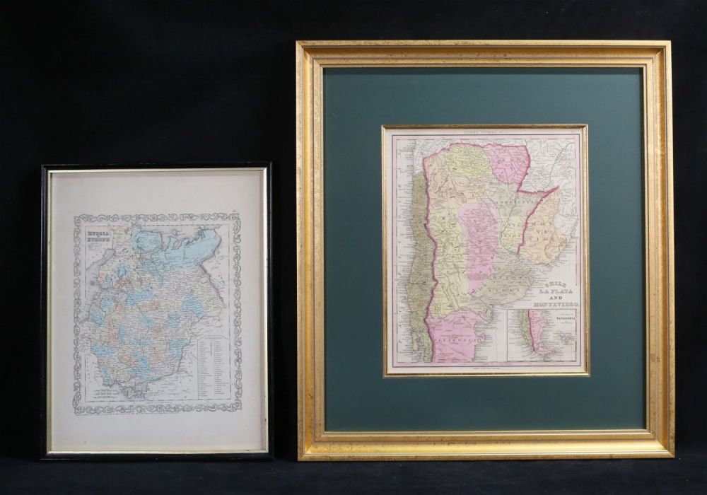 Lot 340: 2 19th Century Maps Russia & Chile