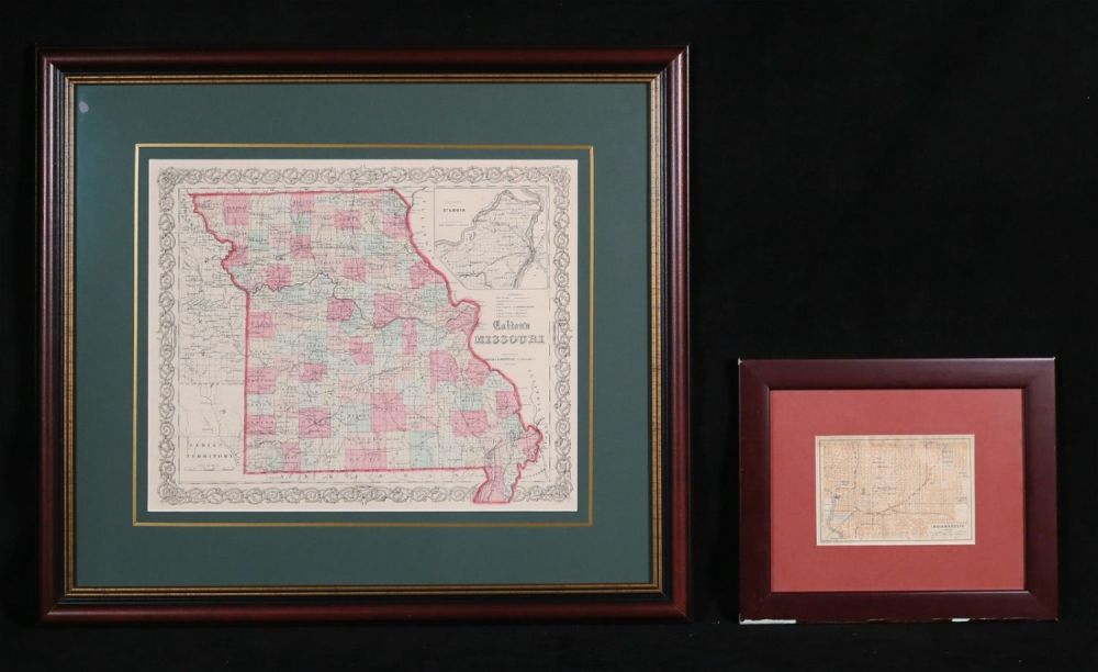 Lot 341: 2 Maps Colton's Missouri & Wagner Indianapolis