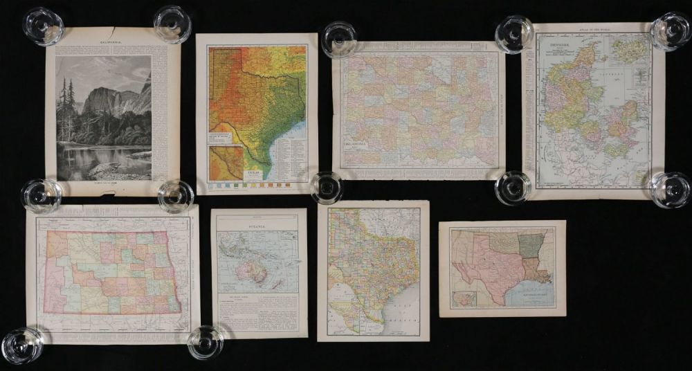 Lot 344: Lot of Unframed Maps & Atlas Pages