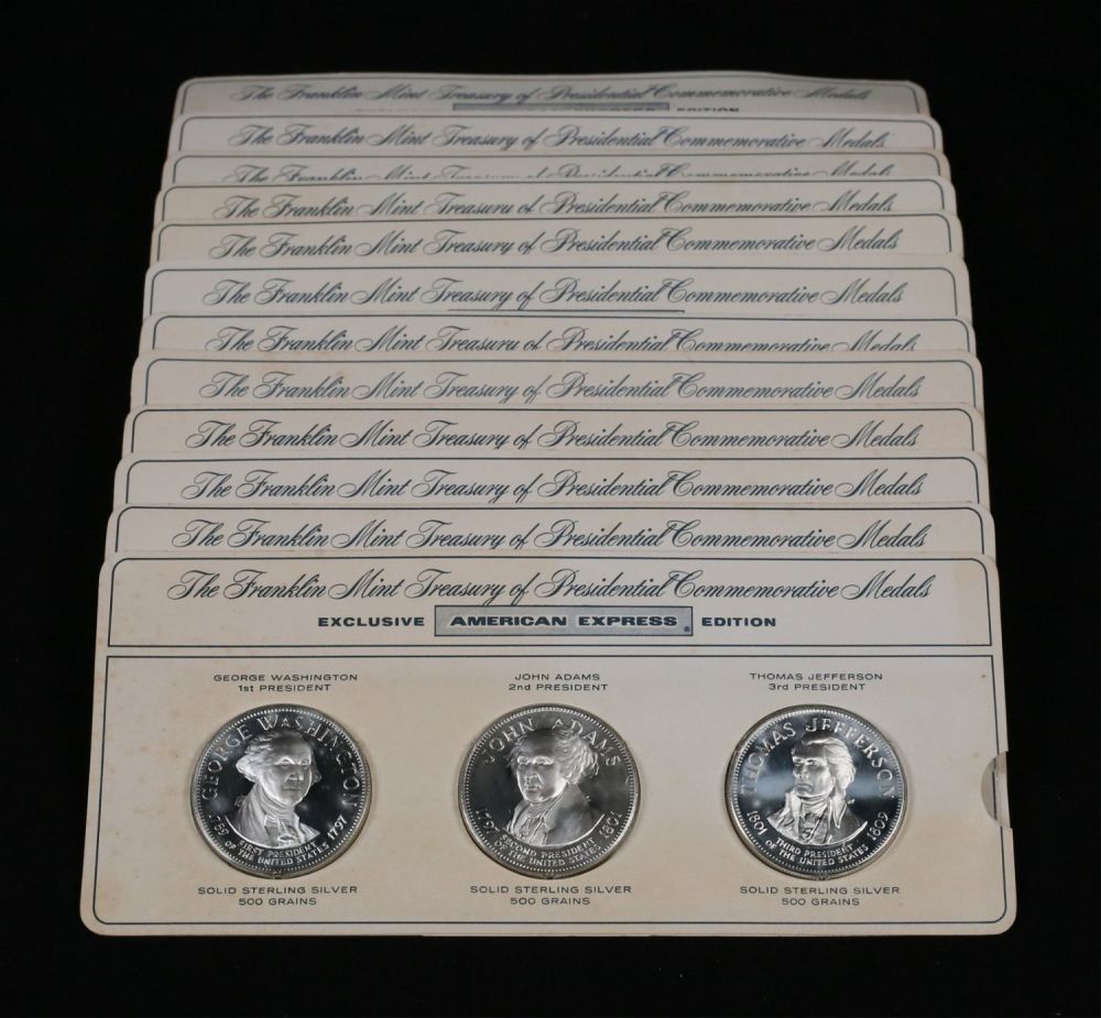 Lot 347: 36 Sterling Silver Presidential Medals