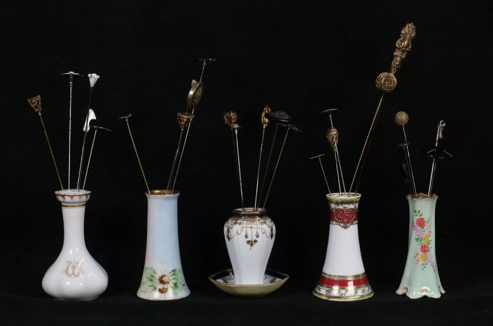 Lot 354: 24 Vintage Hatpins With Holders