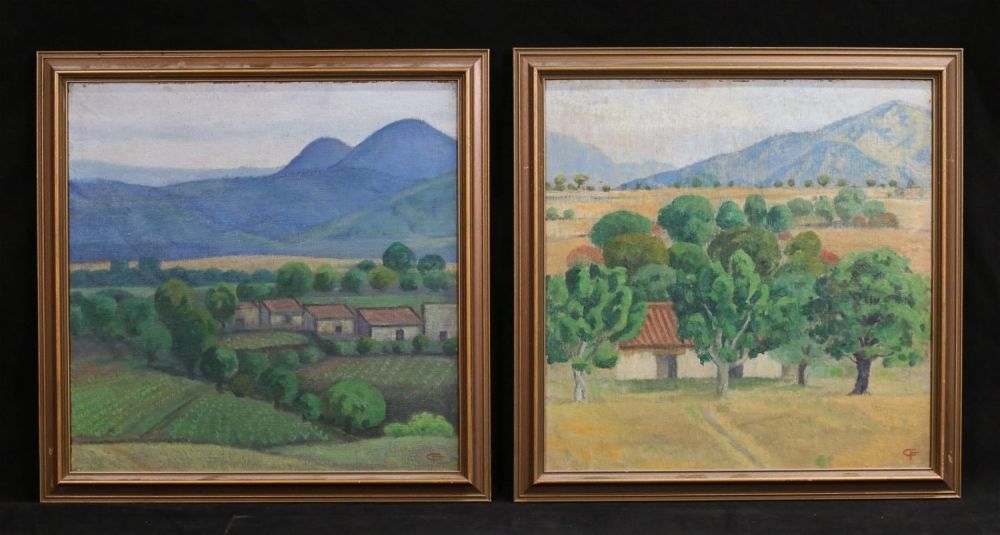 Lot 404: 2 Signed CF Oil on Board Landscapes