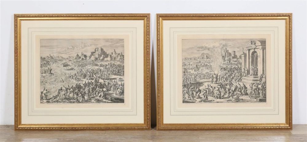 Lot 405: Johannes Luyken 2 Engravings 10 Plagues of Egypt