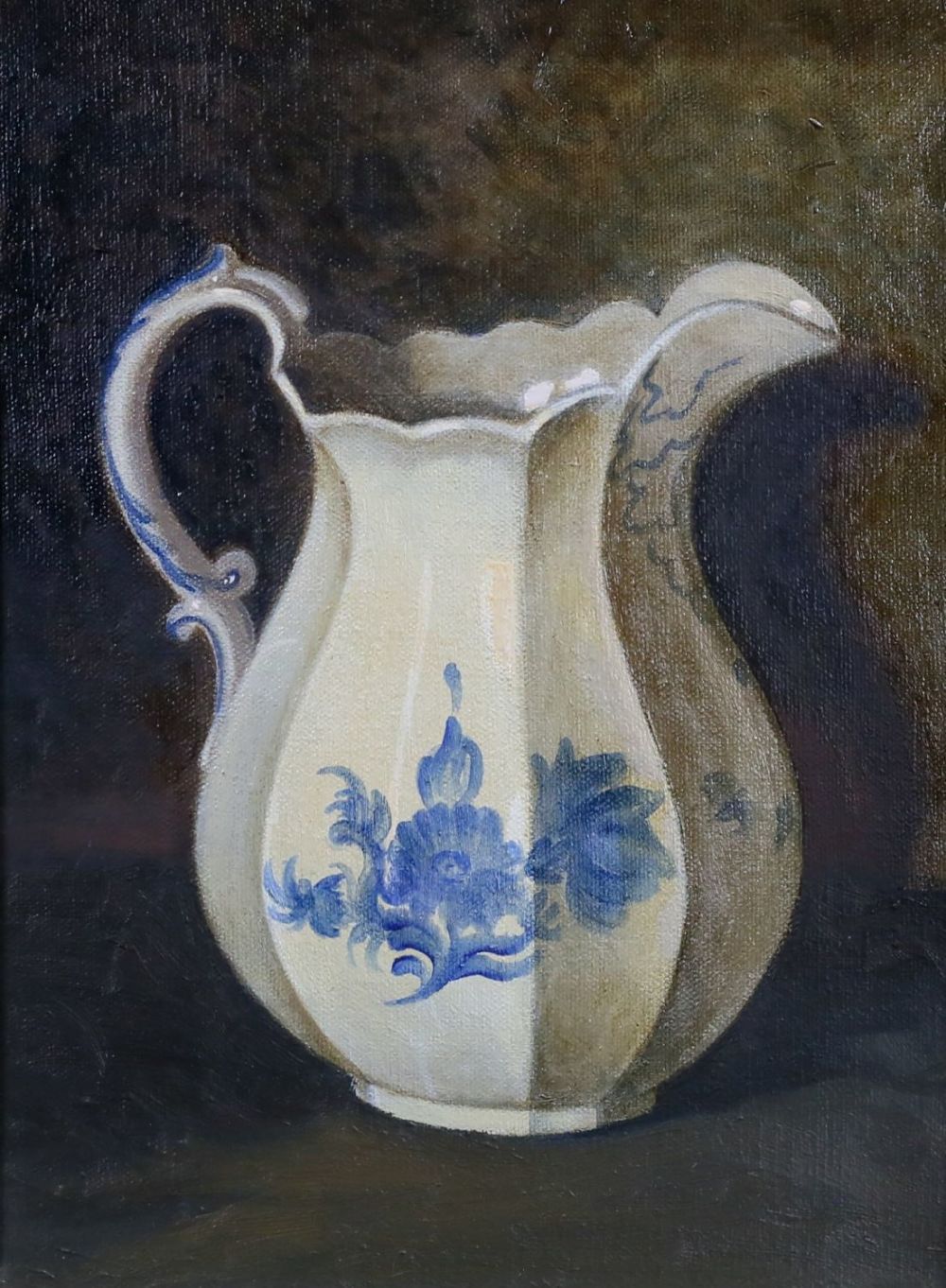 Lot 416: Oil on Canvas Still Life With Pitcher