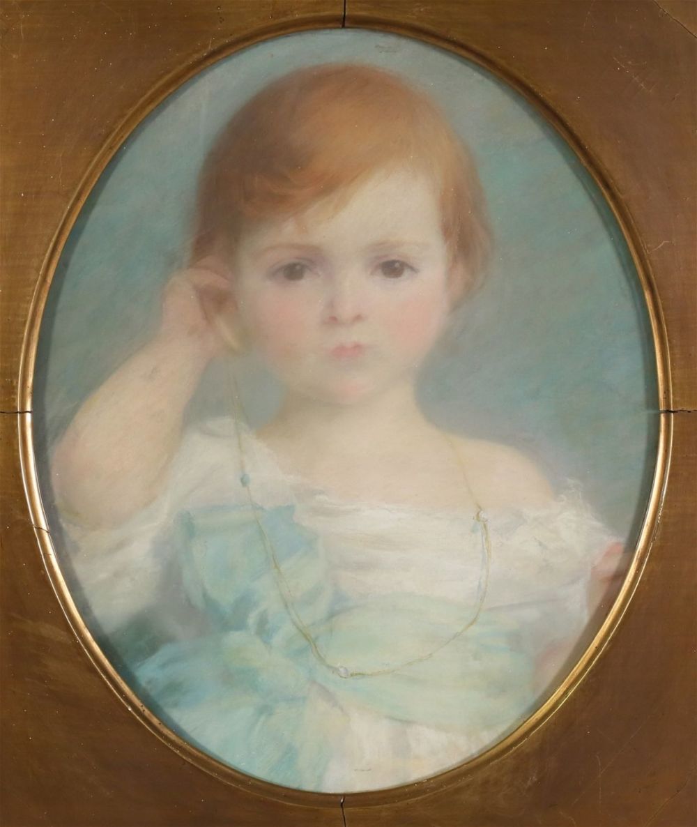 Lot 418: Pastel Drawing Portrait of a Girl