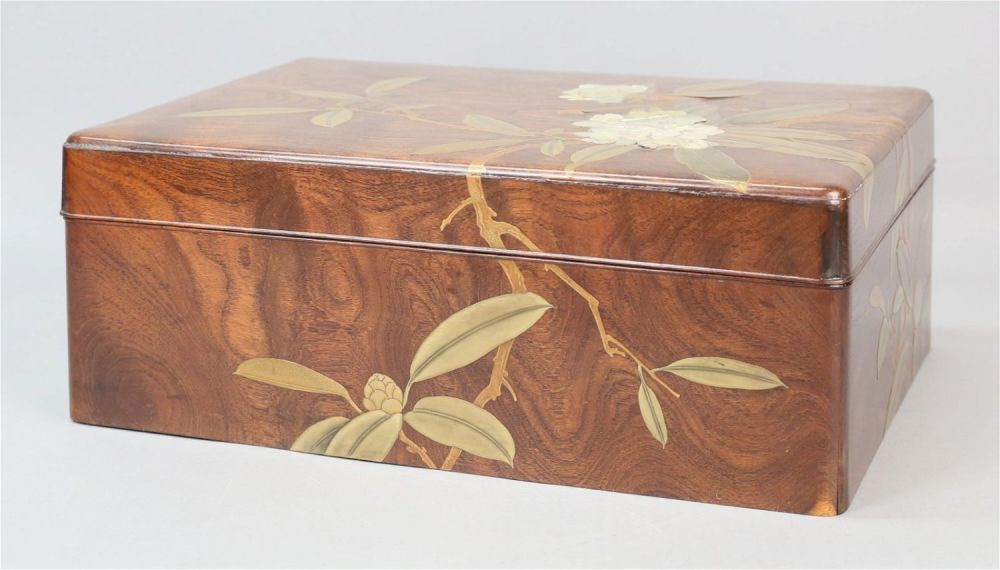 Lot 221: Mother-of-Pearl & Lacquer Inlaid Box