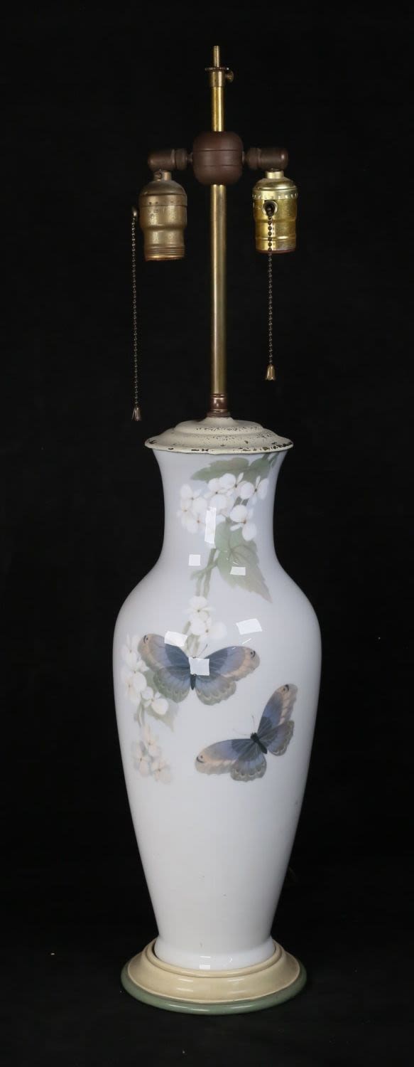 Lot 223: Royal Copenhagen Porcelain Lamp
