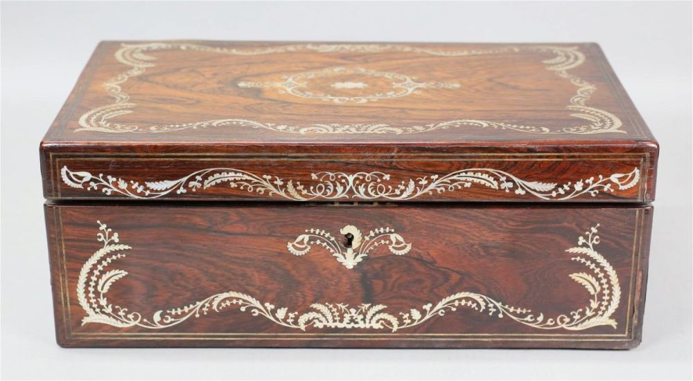 Lot 229: Mother-of-Pearl Inlaid Lap Desk