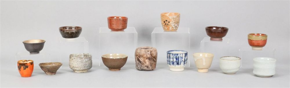 Lot 259: 15 Japanese Pottery Sake Cups