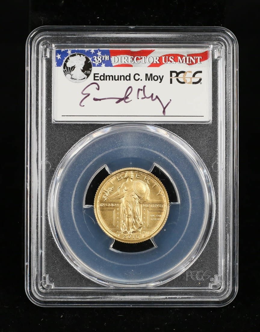 Lot 472: 24K Gold Standing Liberty Quarter
