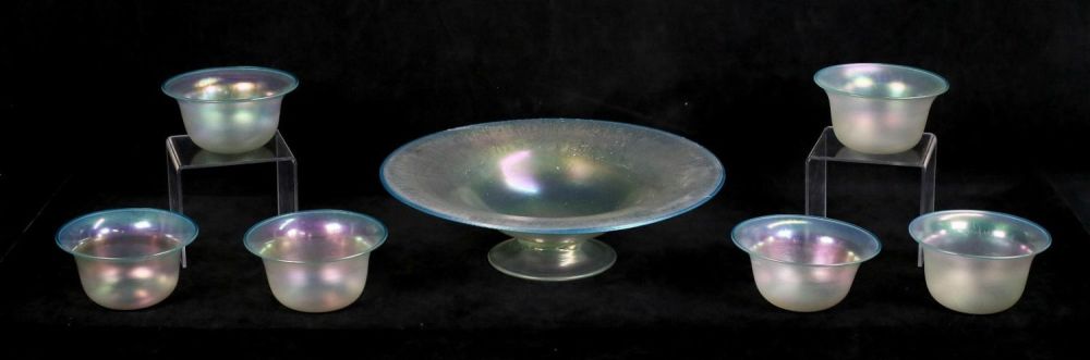 Lot 488: 7 Pieces Steuben Cyprian Style Art Glass