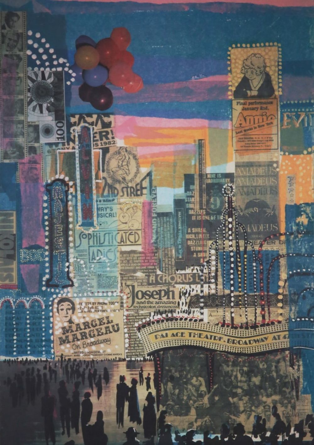 Lot 502: Signed Reilly Lithograph Broadway NYC