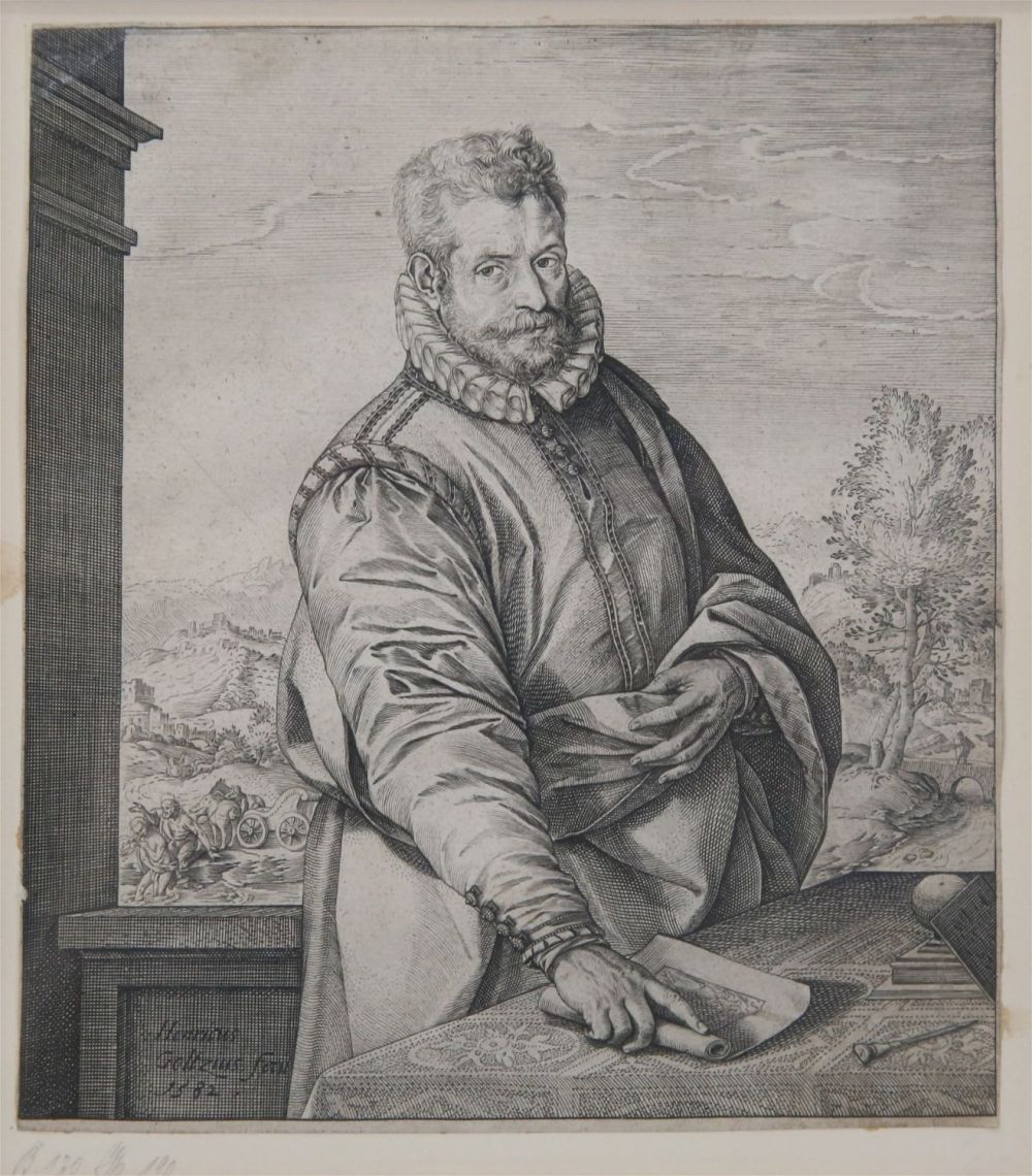 Lot 512: Hendrick Goltzius Engraving Portrait Philip Galle