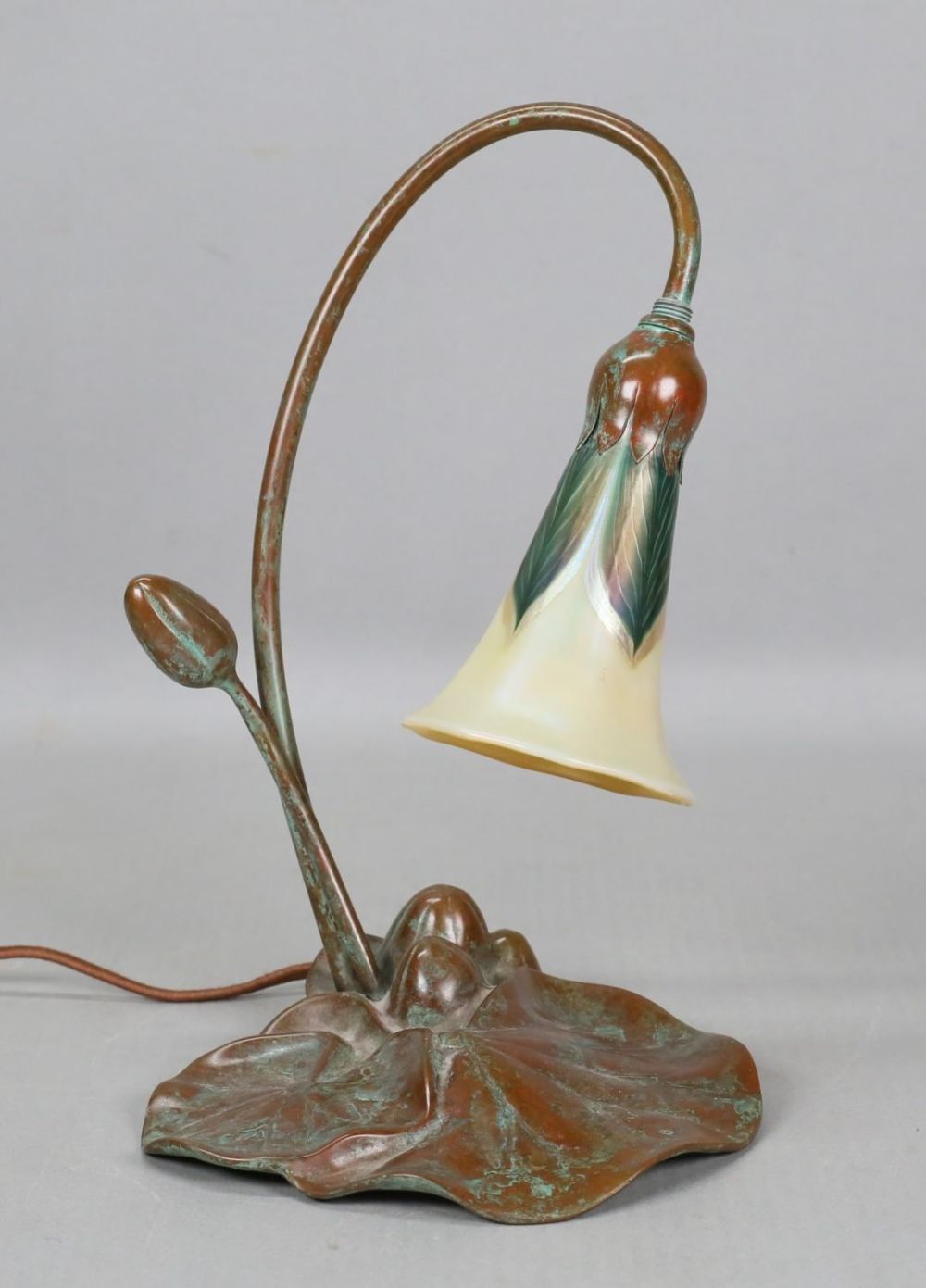 Lot 543: Buffalo Studios Bronze Lily Lamp