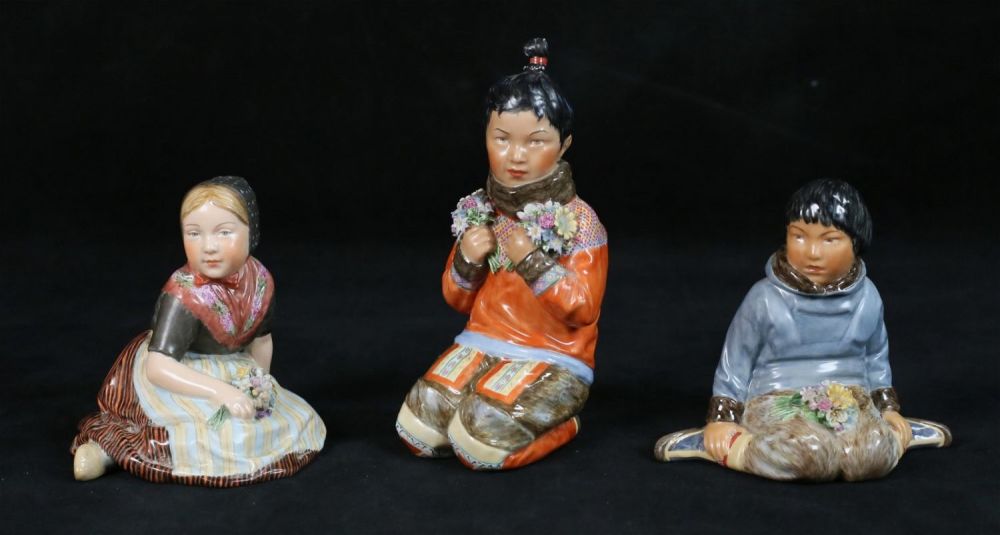Lot 565: 3 Royal Copenhagen Porcelain Figurines